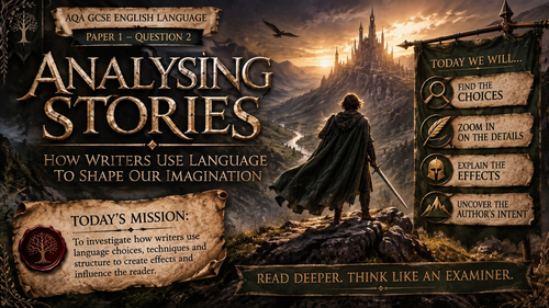 AQA GCSE English Language Paper 1 Question 2 – Analysing Stories & Writer’s Language