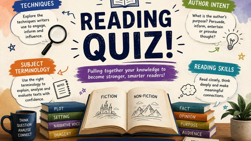 GCSE English Language Reading Skills Quiz | Fiction & Non-Fiction | No Printing Required
