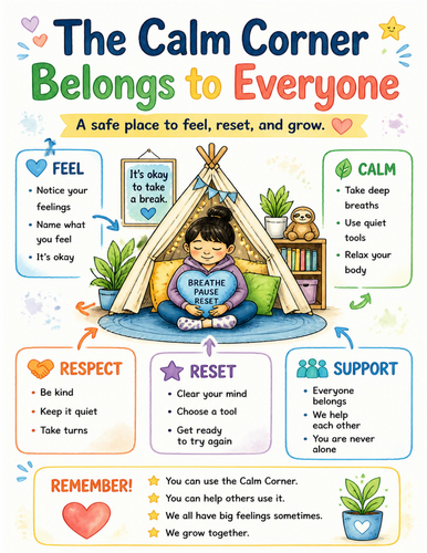The Calm Corner Belongs to Everyone I Educational Poster I Classroom Decor