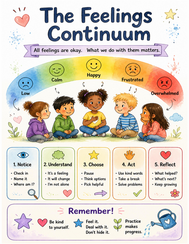 The Feelings Continuum I Educational Poster I Classroom Decor