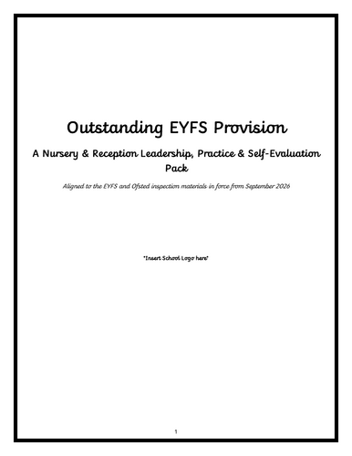 Outstanding EYFS Leadership self reflection pack