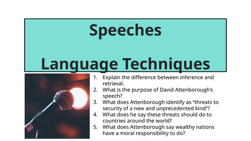 Speeches - Language Techniques (David Attenborough - 2021 UN Address)