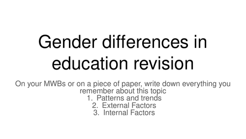Gender Differences in Education - Multiple Choice Questions