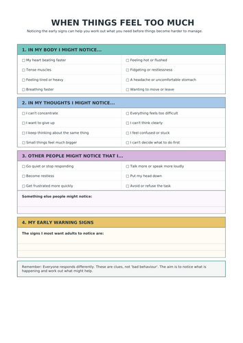 Emotional Regulation Toolkit | SEND Student Worksheet & Reset Plan | ADHD, Autism, SEMH