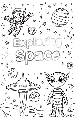 Space colouring booklet