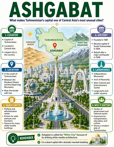 Ashgabat I Capital City I Infographic
