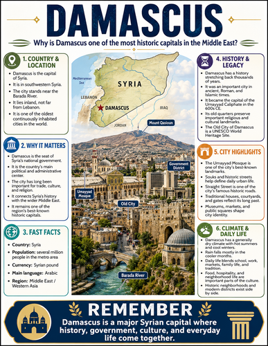 Damascus I Capital City I Infographic