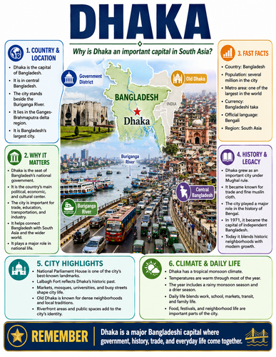 Dhaka I Capital City I Infographic