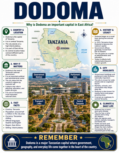 Dodoma I Capital City I Infographic