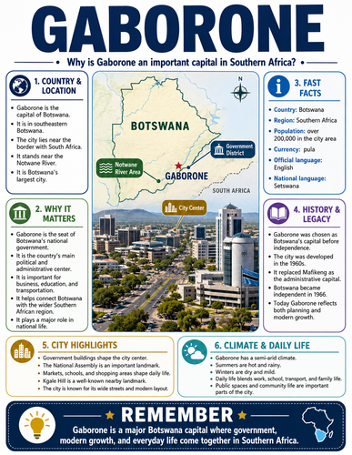 Gaborone I Capital City I Infographic