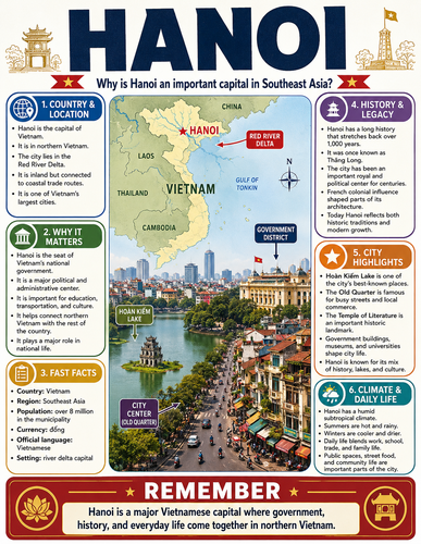 Hanoi I Capital City I Infographic