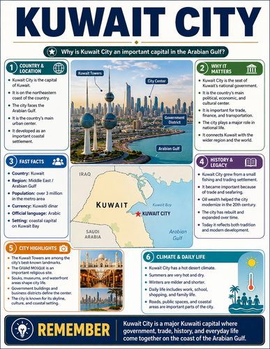 Kuwait City I Capital City I Infographic