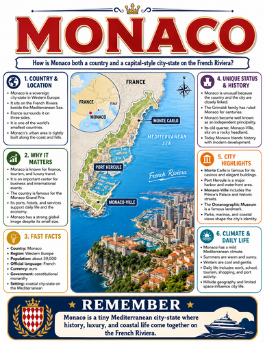Monaco I Capital City I Infographic