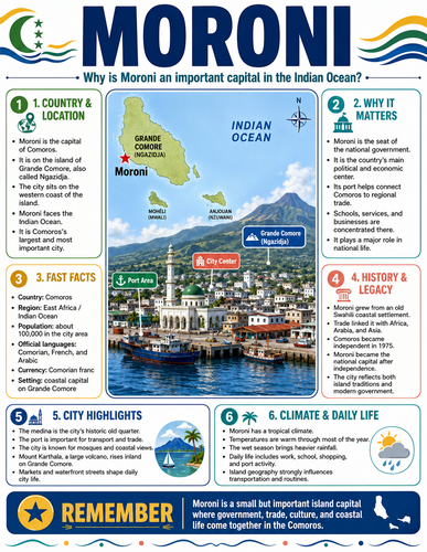 Moroni I Capital City I Infographic