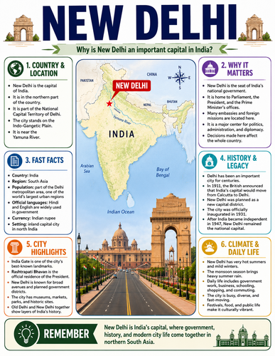 New Delhi I Capital City I Infographic