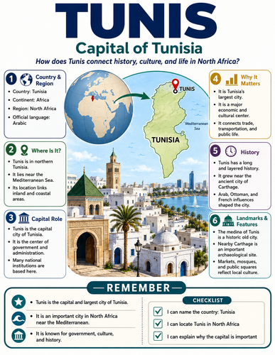 Tunis I Capital City I Infographic