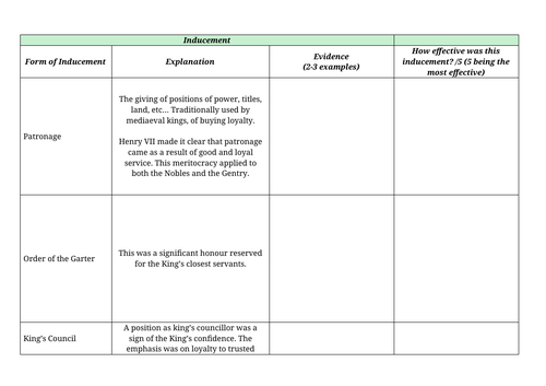 AQA- Henry VII - Control of the Nobility