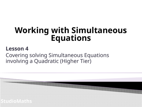 IGCSE & GCSE Working with Simultaneous Equations ~ Linear & Quadratic