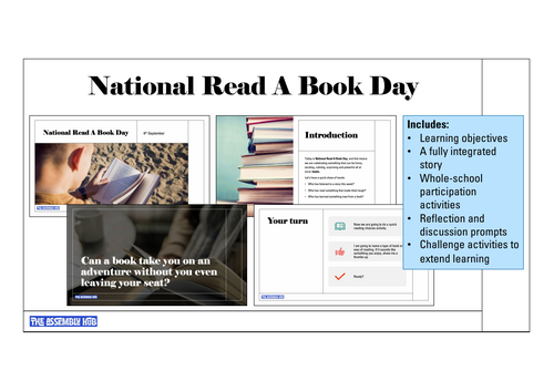 National Read A Book Day Assembly | KS1 & KS2 | Updated for 2026-27