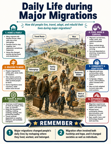 Daily Life during Major Migrations I Infographic