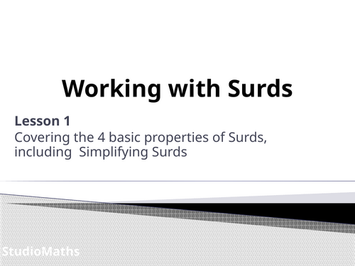 IGCSE & GCSE Working with Surds - Simplifying
