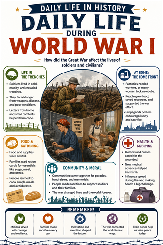 Daily Life during World War I I Infographic