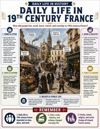 Daily Life in 19th Century France I Infographic