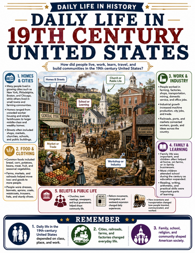 Daily Life in 19th Century United States I Infographic