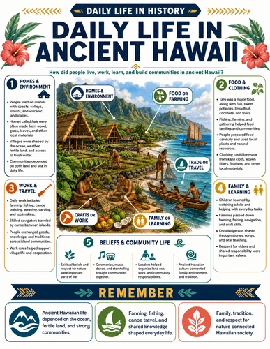 Daily Life in Ancient Hawaii I Infographic