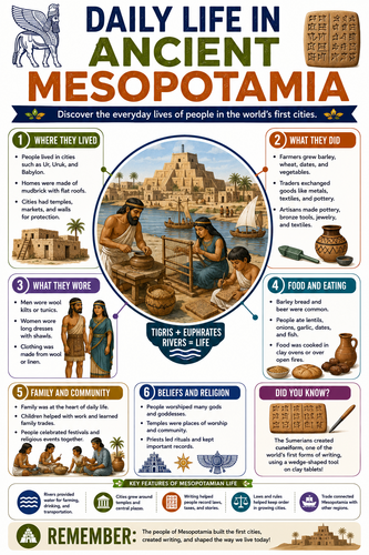 Daily Life in Ancient Mesopotamia I Infographic
