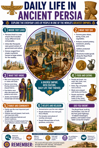 Daily Life in Ancient Persia I Infographic