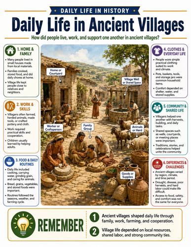 Daily Life in Ancient Villages I Infographic