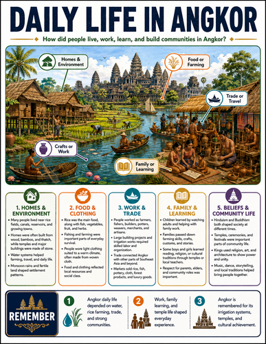 Daily Life in Angkor I Infographic