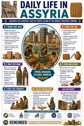 Daily Life in Assyria I Infographic