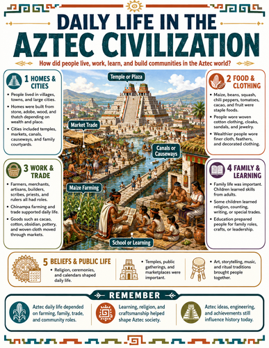Daily Life in Aztec Civilization I Infographic