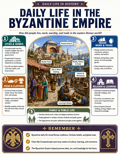 Daily Life in Byzantine Empire I Infographic
