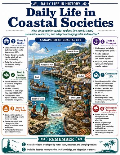 Daily Life in Coastal Societies I Infographic