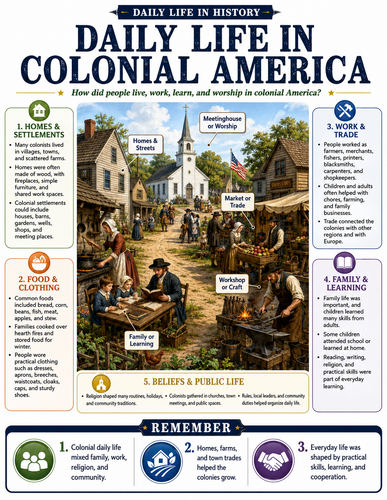 Daily Life in Colonial America I Infographic