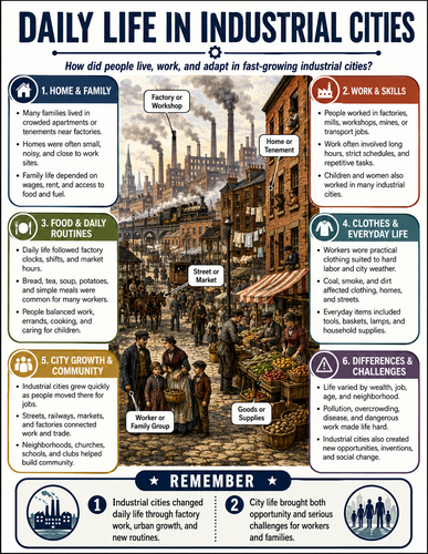 Daily Life in Industrial Cities I Infographic