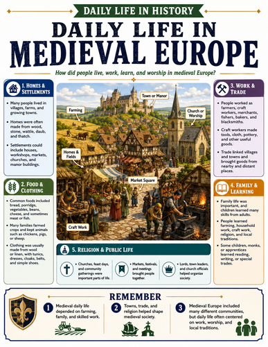 Daily Life in Medieval Europe I Infographic
