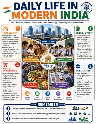 Daily Life in Modern India I Infographic