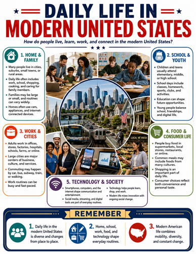 Daily Life in Modern United States I Infographic