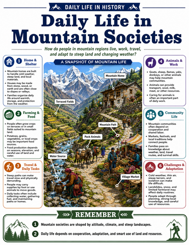 Daily Life in Mountain Societies I Infographic