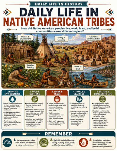 Daily Life in Native American Tribes I Infographic