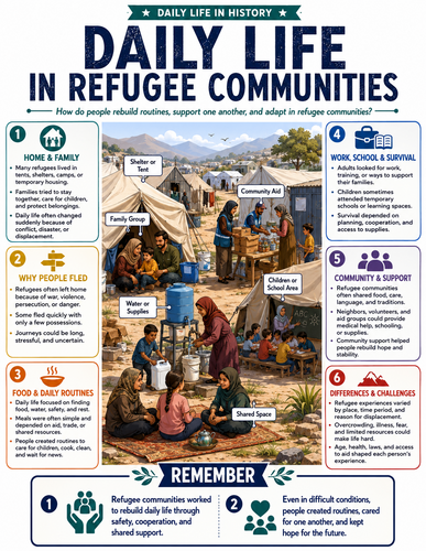 Daily Life in Refugee Communities I Infographic