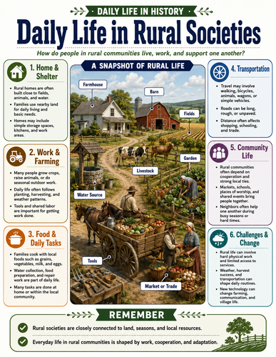 Daily Life in Rural Societies I Infographic