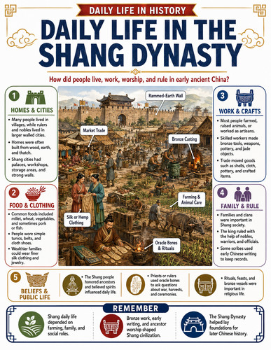 Daily Life in Shang Dynasty I Infographic