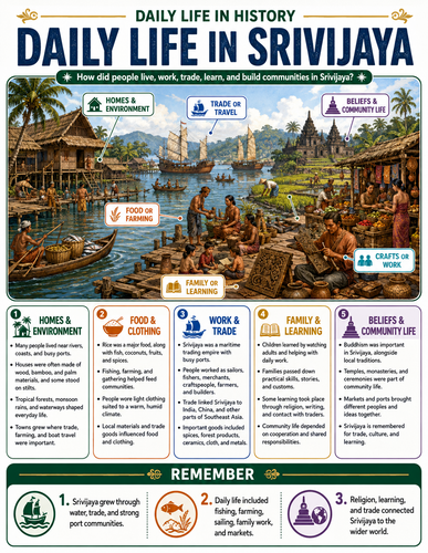 Daily Life in Srivijaya I Infographic