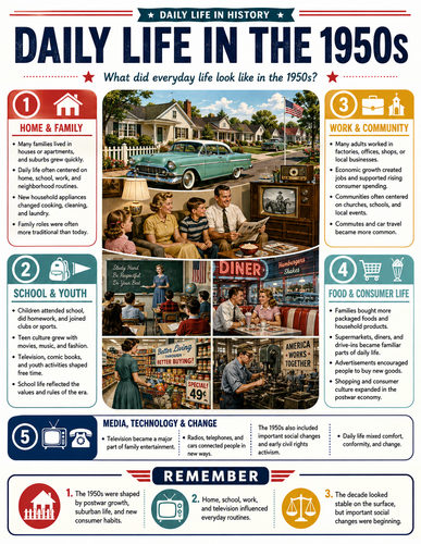 Daily Life in the 1950s I Infographic