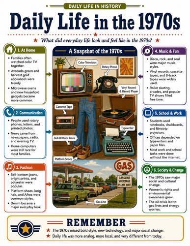Daily Life in the 1970s I Infographic